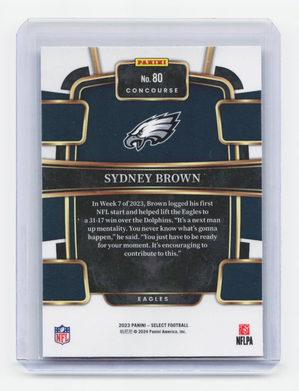 2023 Panini Select #80 Sydney Brown