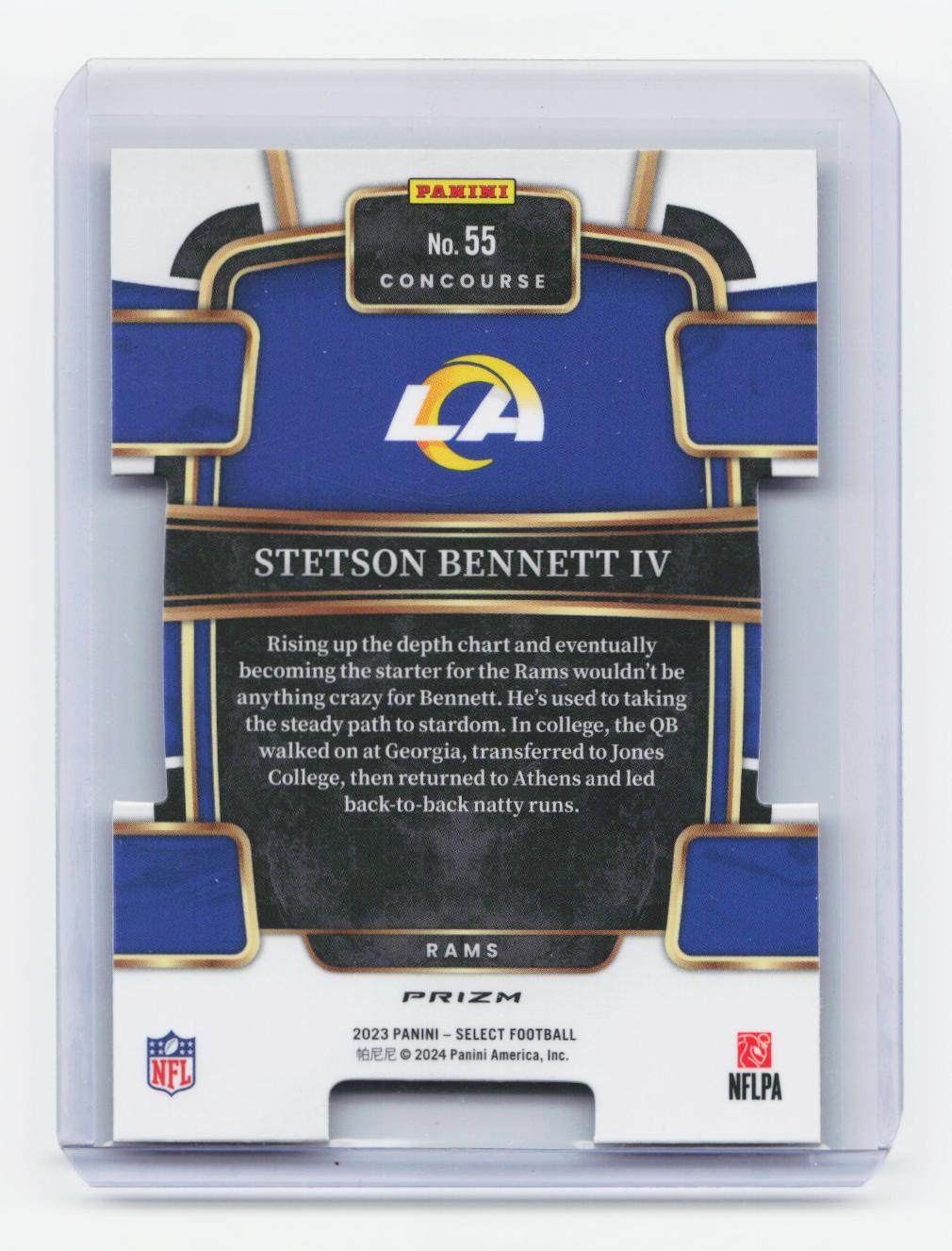 2023 Panini Select #55 Stetson Bennett IV Red and Yellow Prizms Die Cuts
