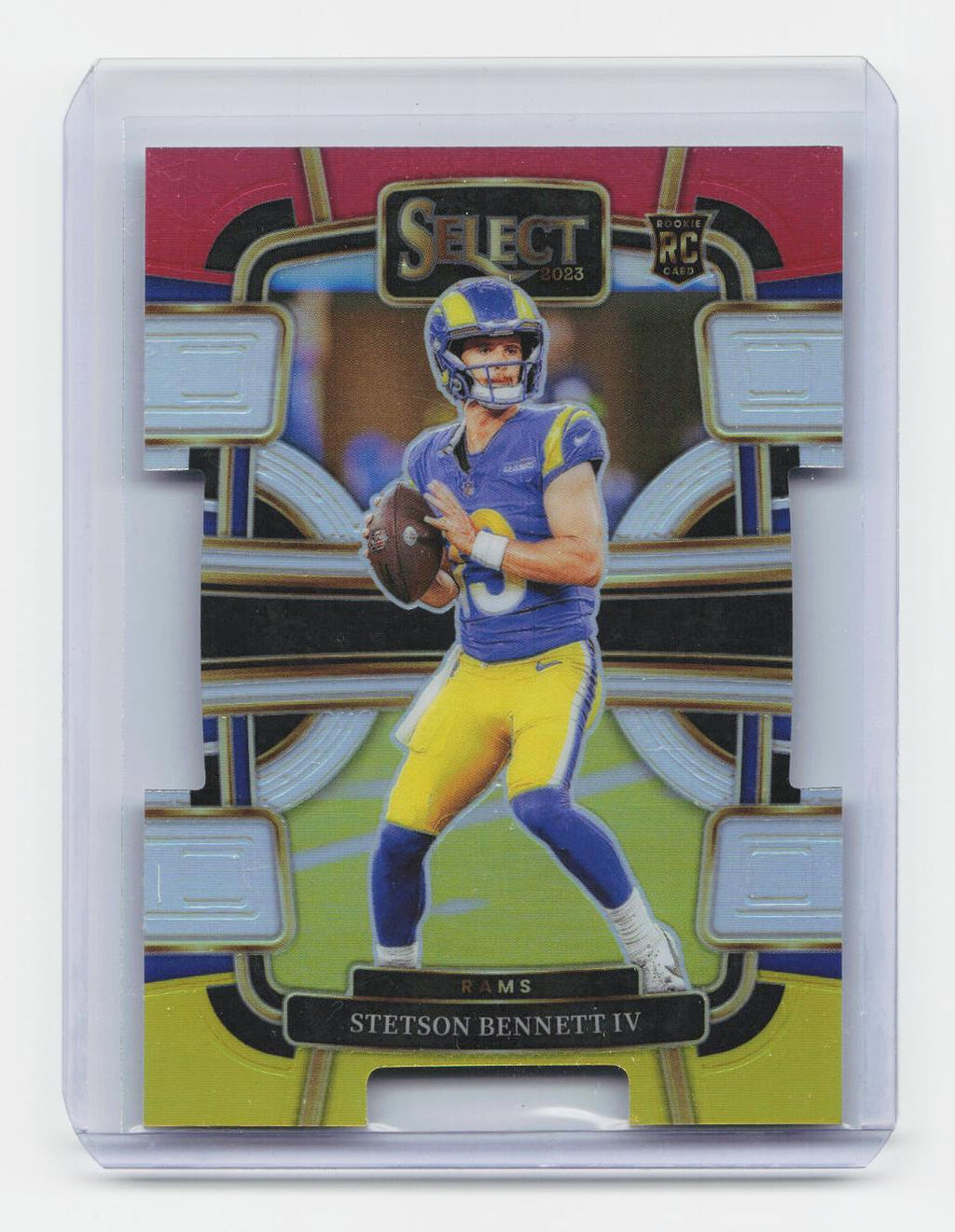 2023 Panini Select #55 Stetson Bennett IV Red and Yellow Prizms Die Cuts