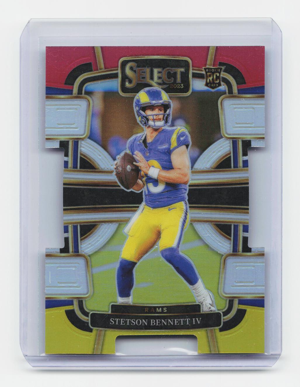 2023 Panini Select #55 Stetson Bennett IV Red and Yellow Prizms Die Cuts