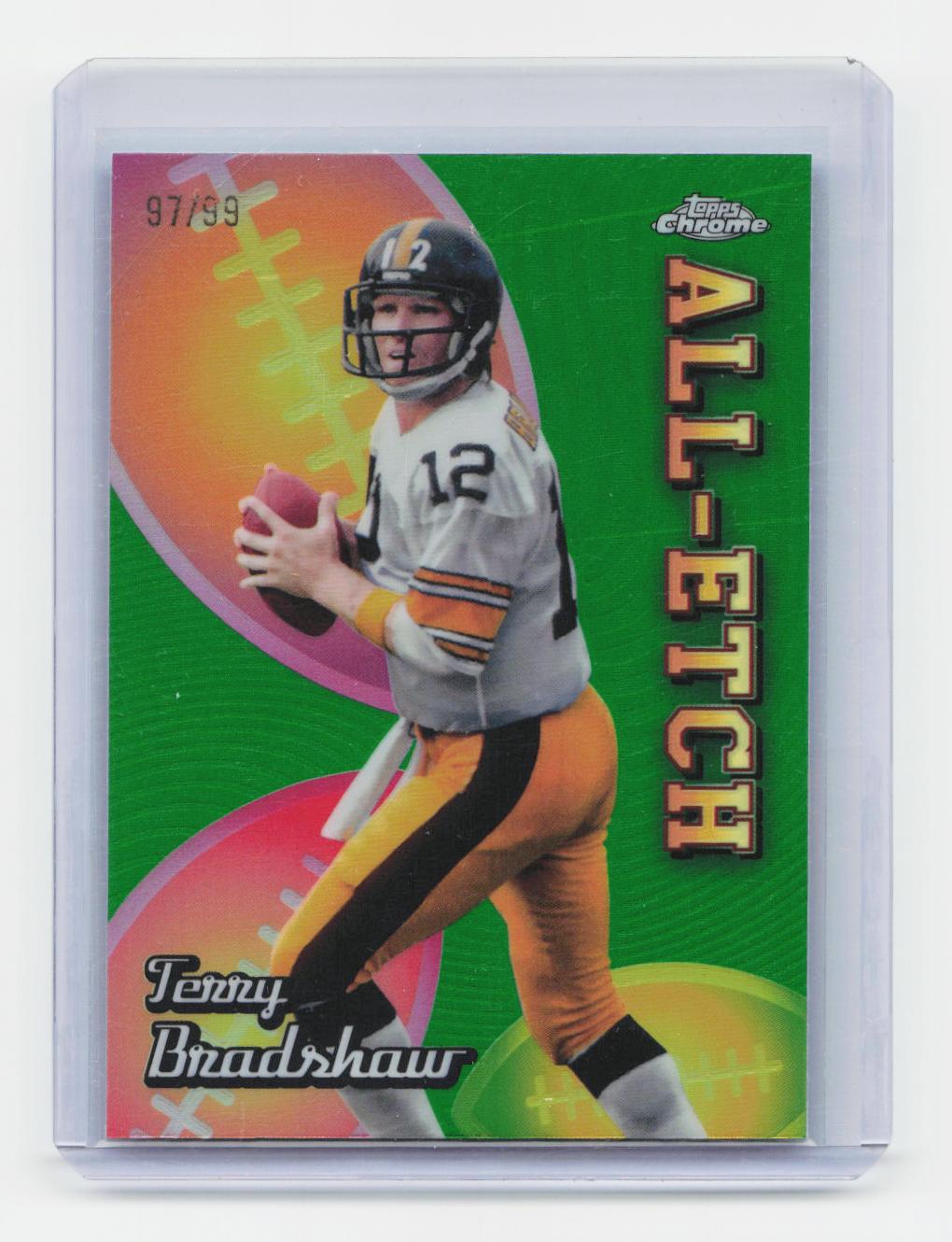 2024 Topps Chrome #CAE-TB Terry Bradshaw Chrome All-Etch Green Refractor #/99
