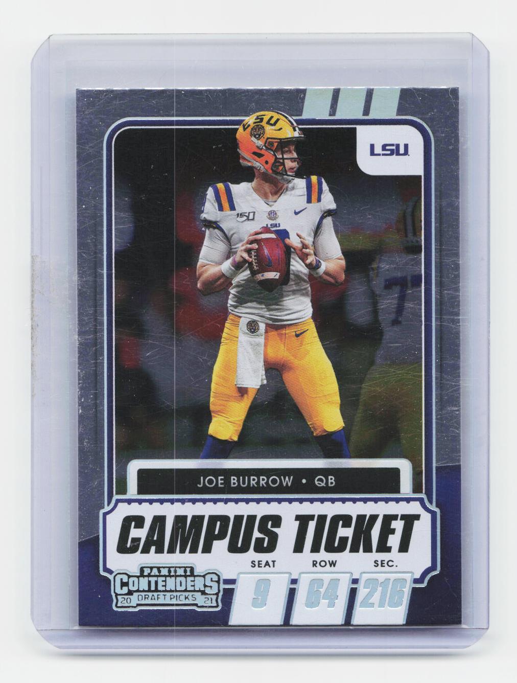2021 Panini Contenders Draft Picks #18 Joe Burrow Campus Ticket