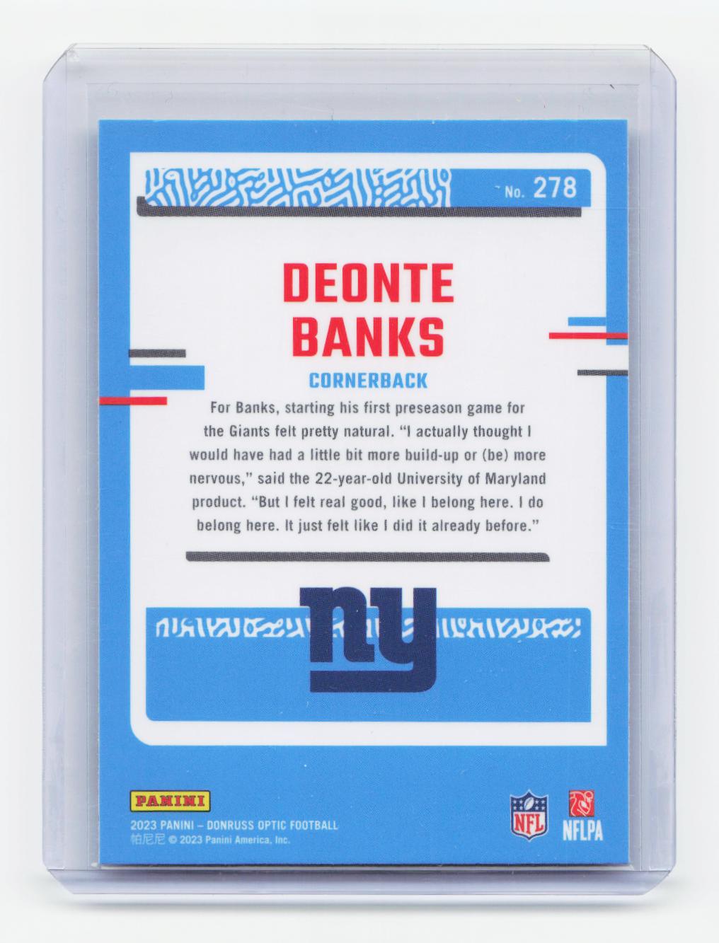 2023 Donruss Optic #278 Deonte Banks