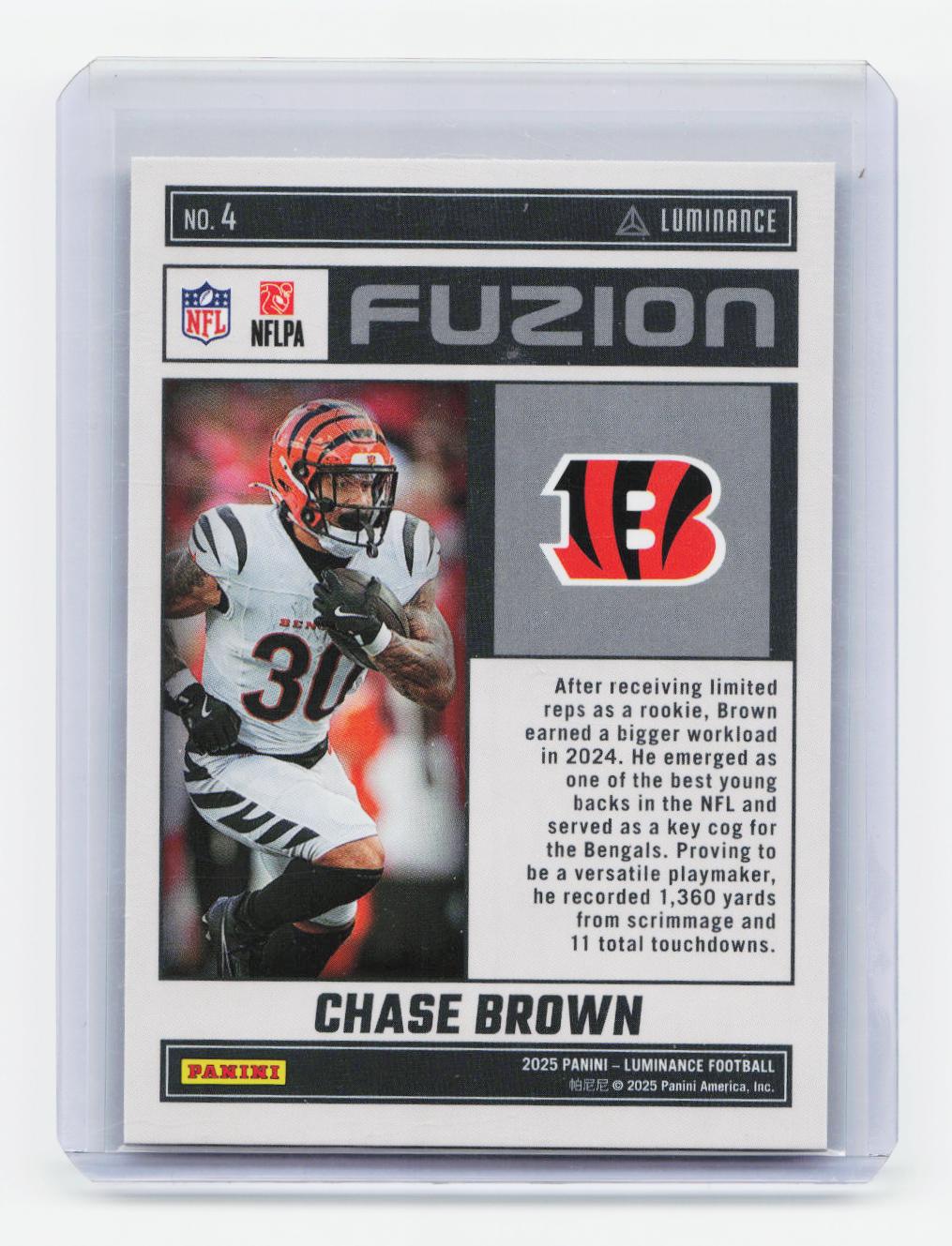 2025 Panini Luminance #4 Chase Brown Fuzion