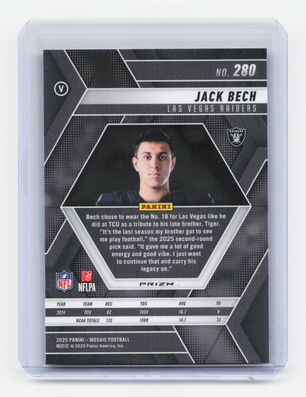 2025 Panini Mosaic #280 Jack Bech Honeycomb