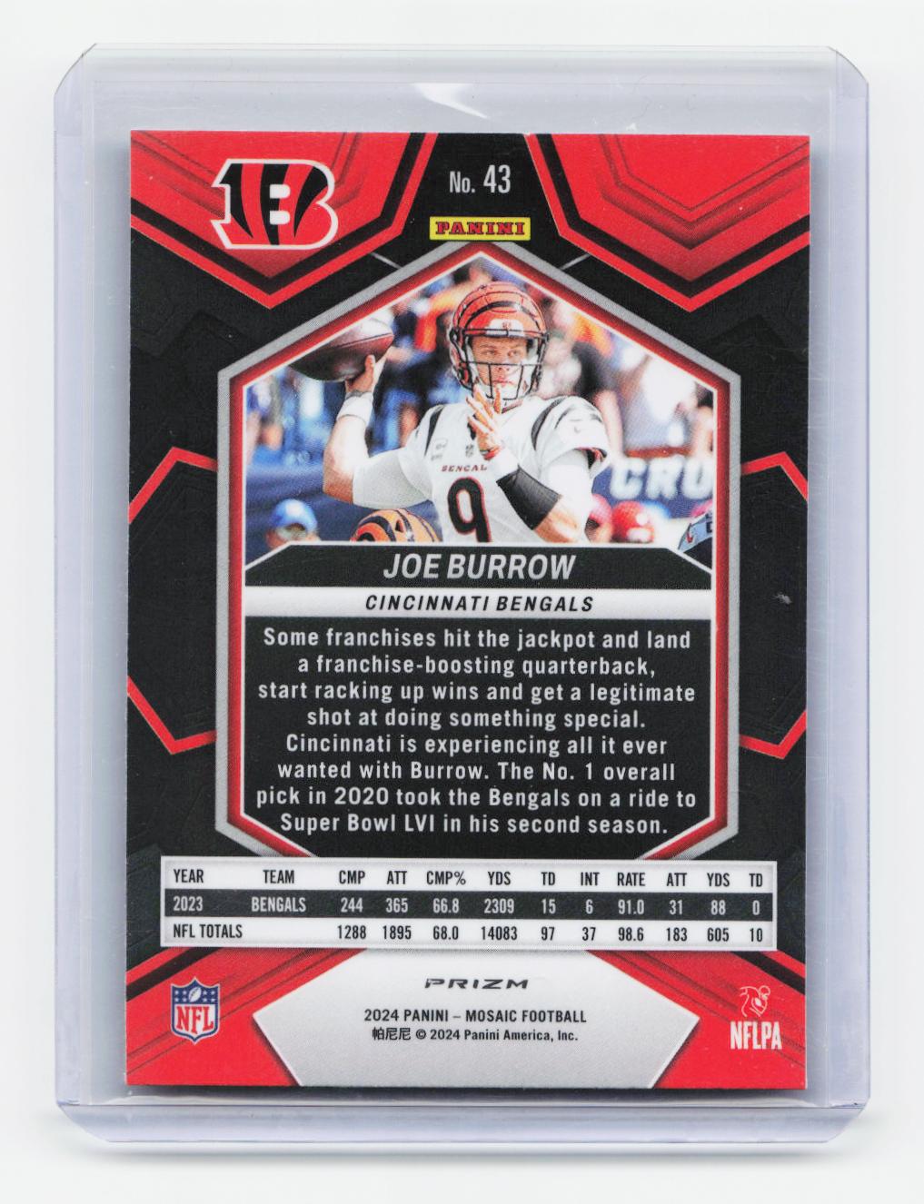 2024 Panini Mosaic #43 Joe Burrow Mosaic