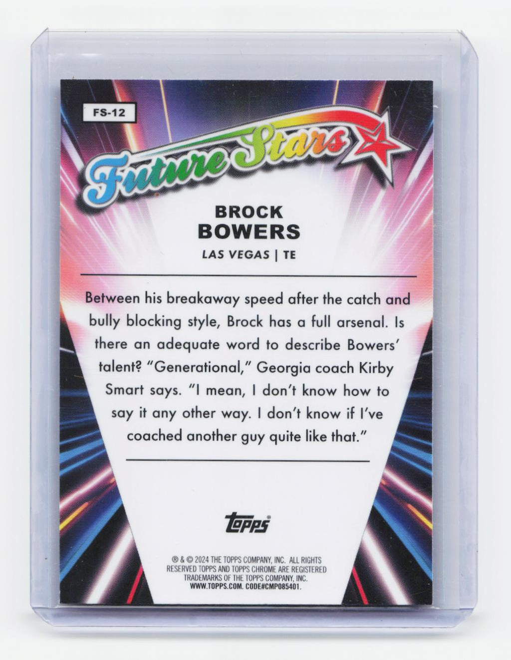 2024 Topps Chrome #FS-12 Brock Bowers Future Stars