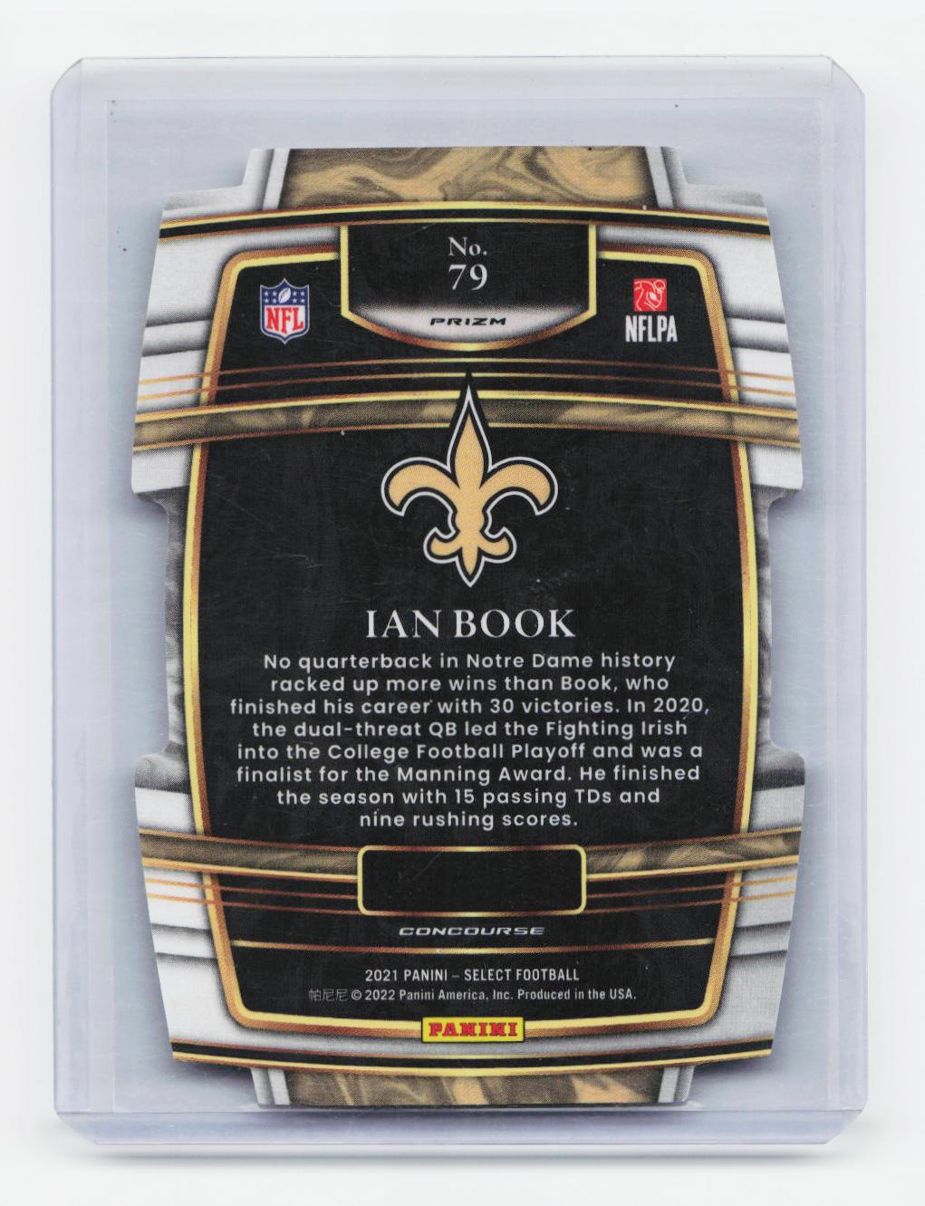 2021 Panini Select #79 Ian Book Black and Gold Prizm Die Cut
