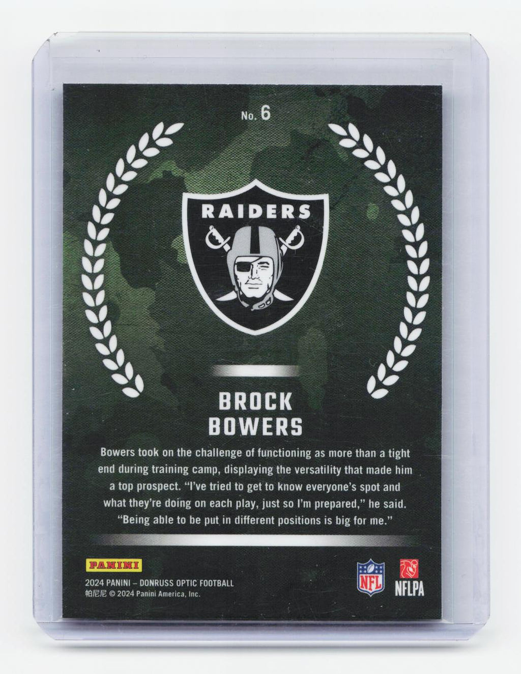 2024 Donruss Optic #6 Brock Bowers Rookie Recruits