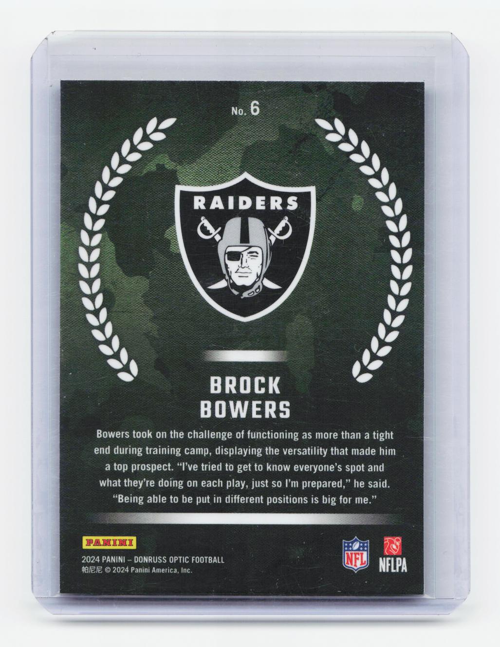 2024 Donruss Optic #6 Brock Bowers Rookie Recruits