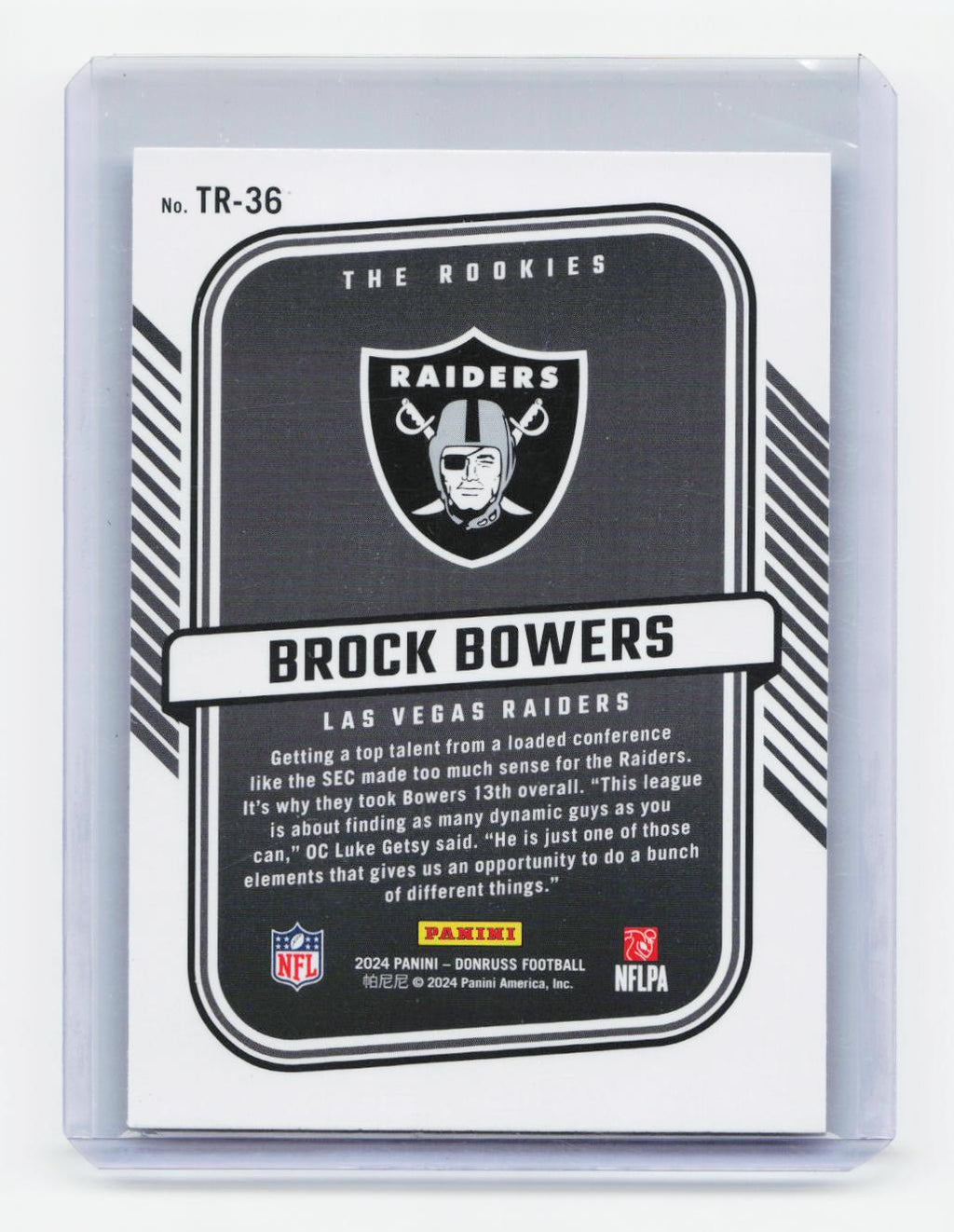 2024 Donruss #TR-36 Brock Bowers The Rookies