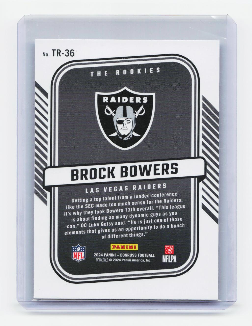2024 Donruss #TR-36 Brock Bowers The Rookies