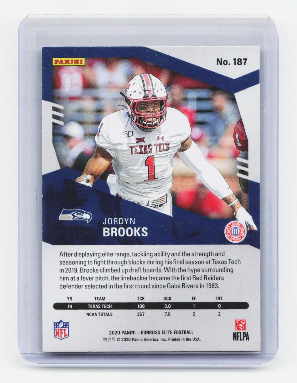 2020 Donruss Elite #187 Jordyn Brooks Green