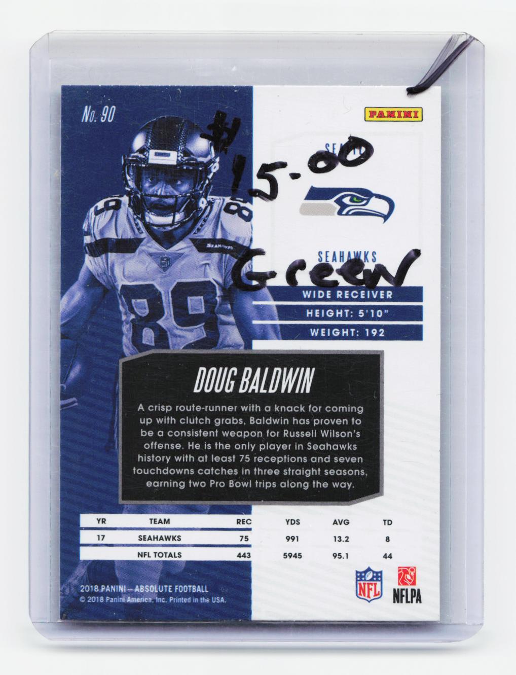 2018 Panini Absolute #90 Doug Baldwin