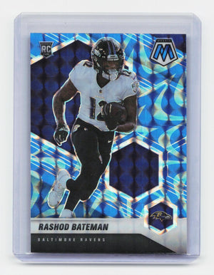 2021 Panini Mosaic #310 Rashod Bateman Prizm Reactive Blue