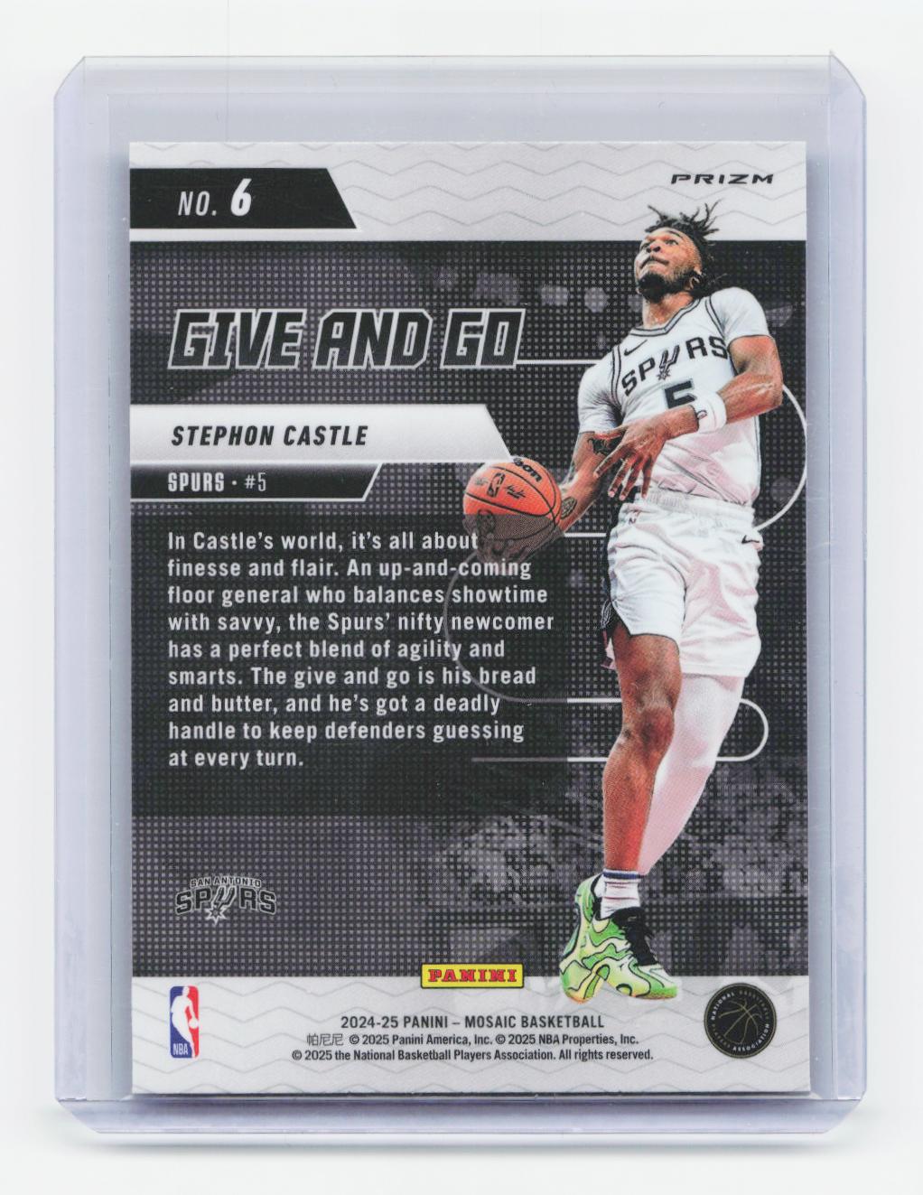 2024-25 Panini Mosaic #6 Stephon Castle Give and Go Mosaic