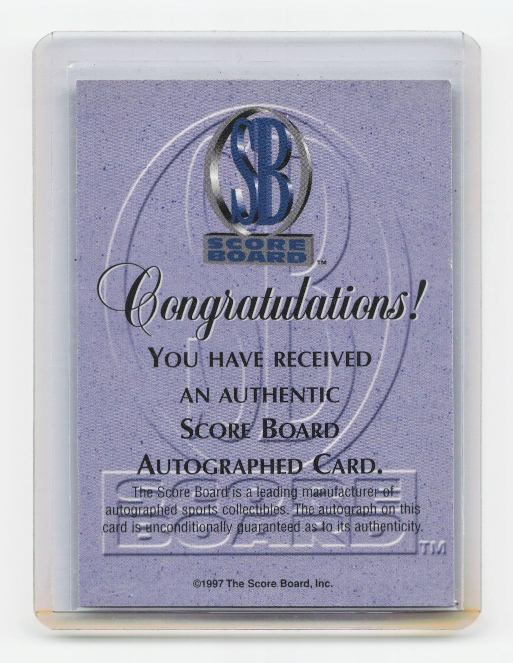 1997-98 Score Board Autographed #NNO Lorenzo Coleman 1997 Rookies Silver