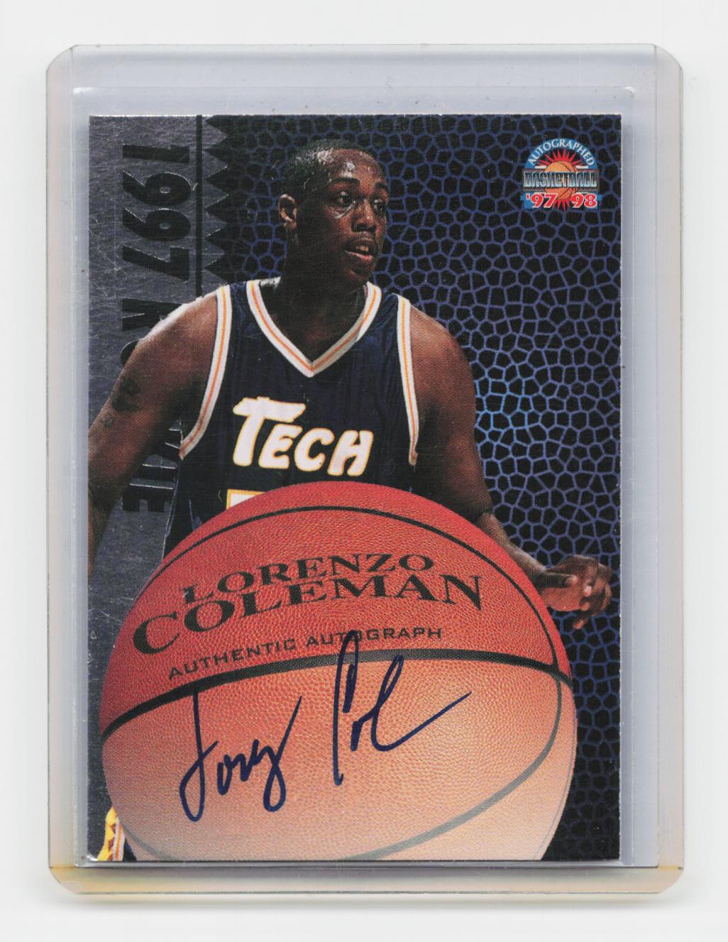 1997-98 Score Board Autographed #NNO Lorenzo Coleman 1997 Rookies Silver