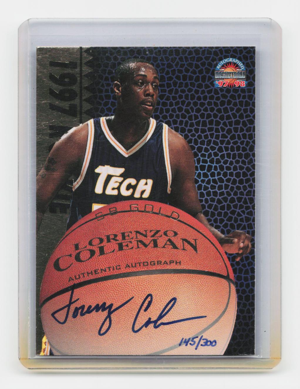 1997-98 Score Board Autographed #NNO Lorenzo Coleman 1997 Rookies Gold #/300