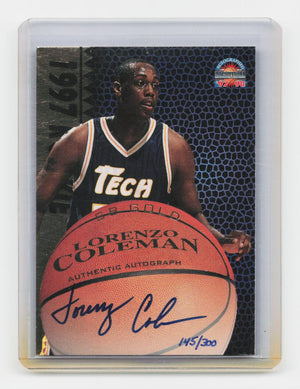 1997-98 Score Board Autographed #NNO Lorenzo Coleman 1997 Rookies Gold #/300