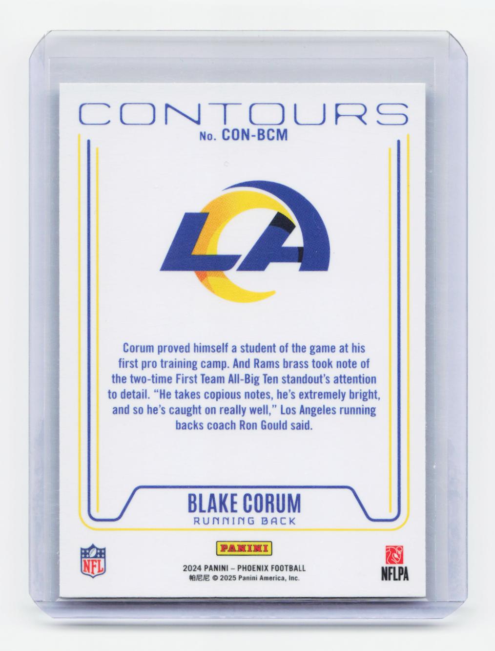 2024 Panini Phoenix #CON-BCM Blake Corum Contours