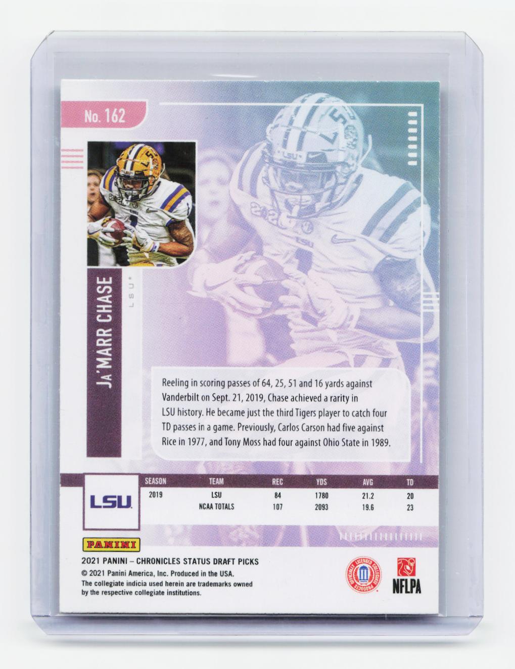 2021 Panini Chronicles Draft Picks #162 Ja'Marr Chase #/149