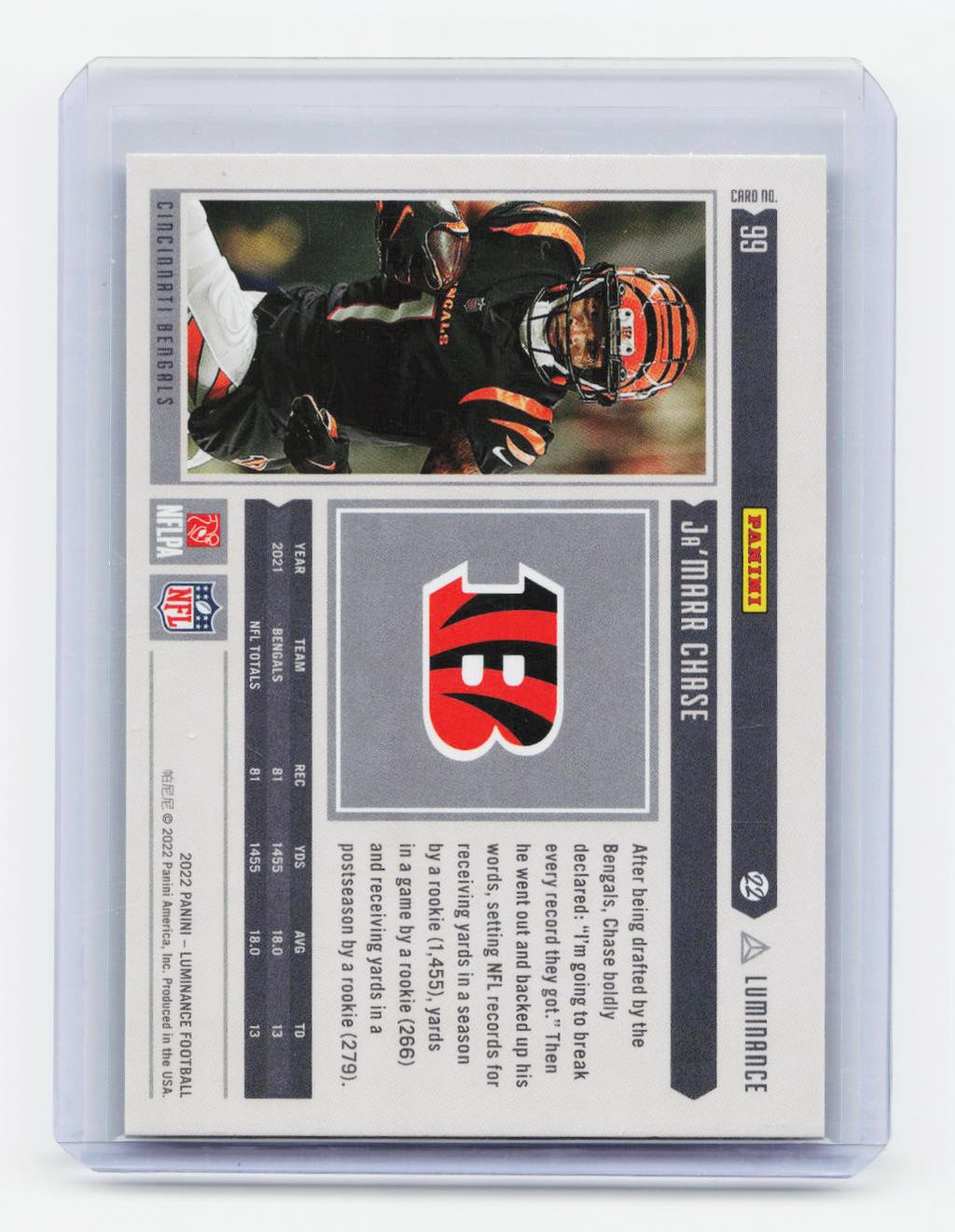 2022 Panini Luminance #99 Ja'Marr Chase