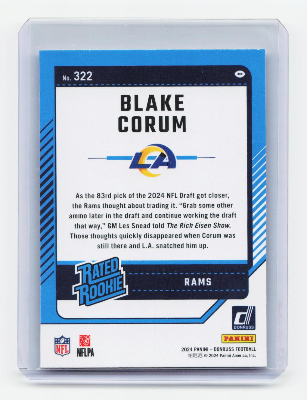 2024 Donruss #322 Blake Corum