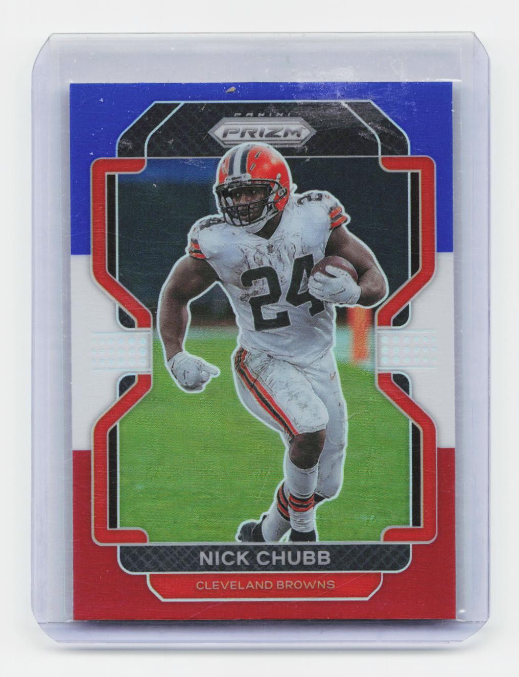 2021 Panini Prizm #264 Nick Chubb Red White and Blue