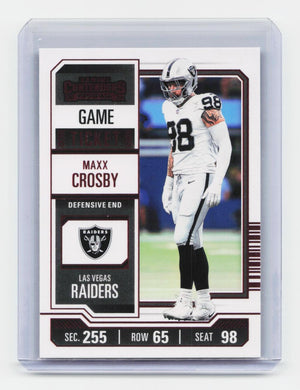 2023 Panini Contenders #56 Maxx Crosby Game Ticket Bronze