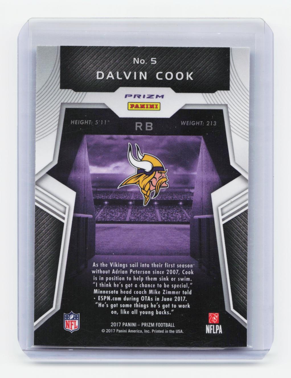 2017 Panini Prizm #5 Dalvin Cook Rookie Introductions Prizm