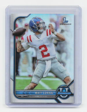 2021-22 Bowman University #5 Matt Corral Chrome Refractors