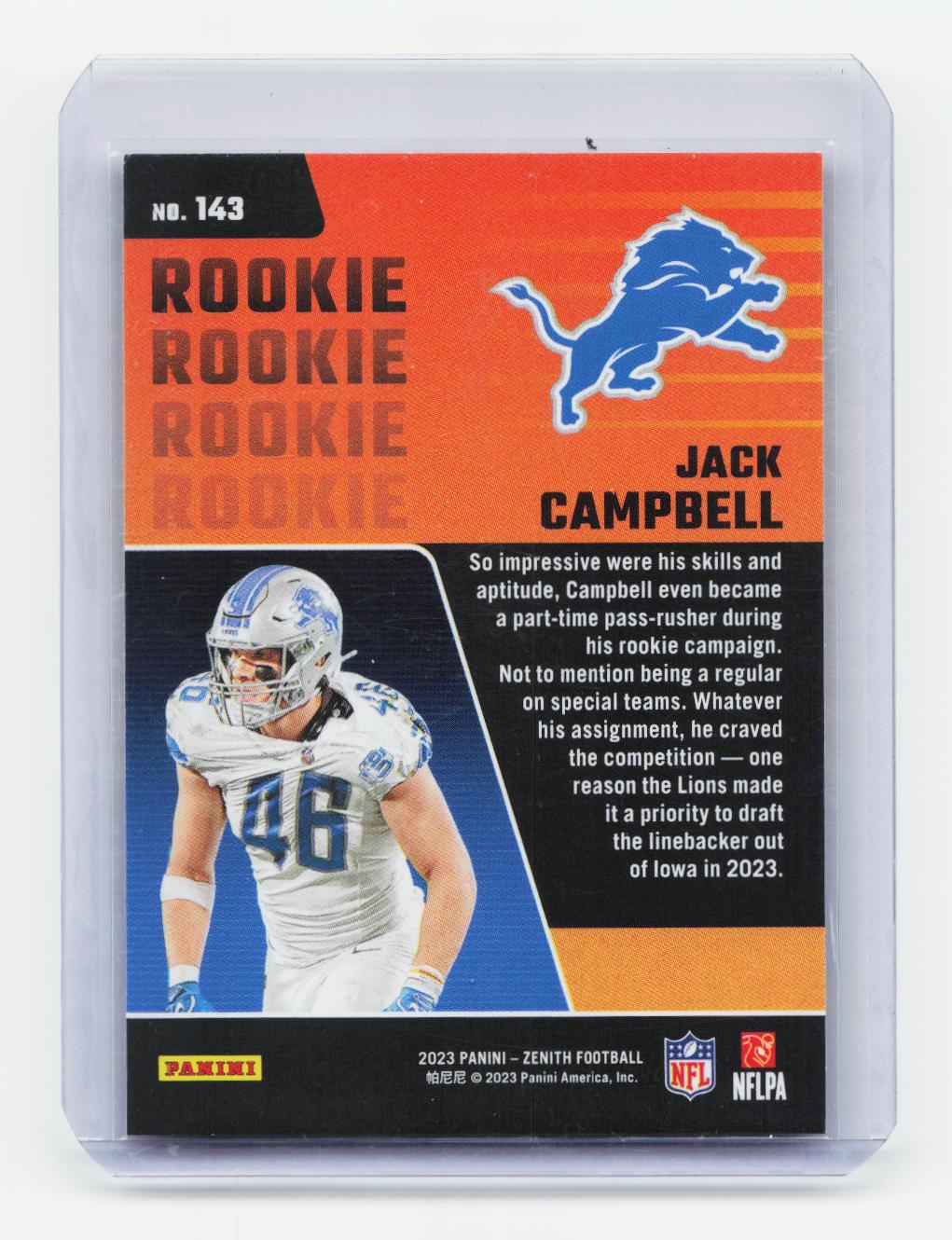 2023 Panini Zenith #143 Jack Campbell Retail