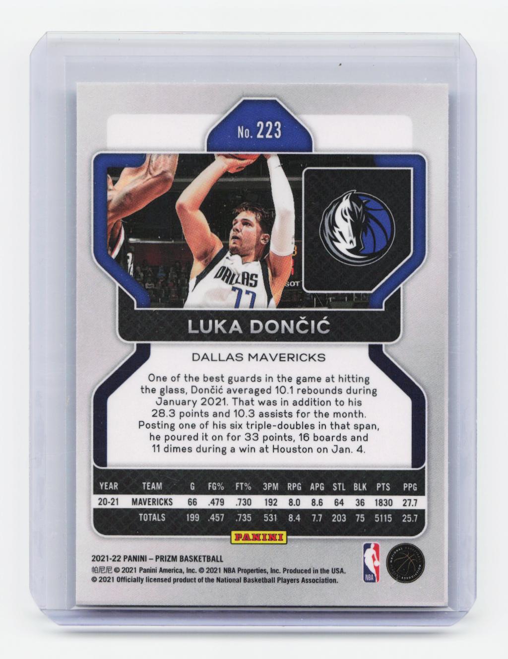 2021-22 Panini Prizm #223 Luka Doncic