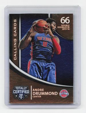 2016-17 Panini Totally Certified #7 Andre Drummond Calling Cards
