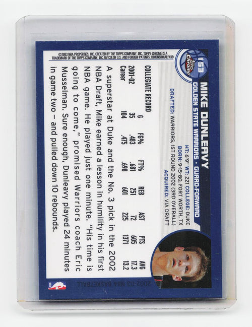 2002-03 Topps Chrome #153 Mike Dunleavy Jr.