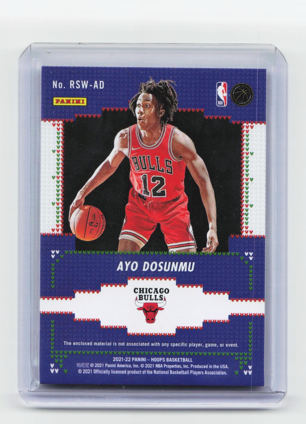 2021-22 Hoops Winter #RSW-AD Ayo Dosunmu Rookie Sweaters