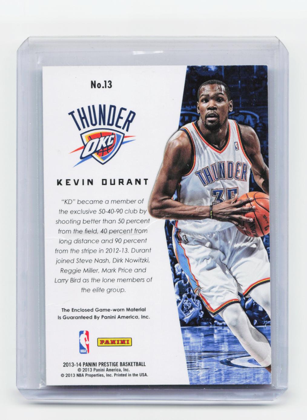 2013-14 Panini Prestige #13 Kevin Durant True Colors