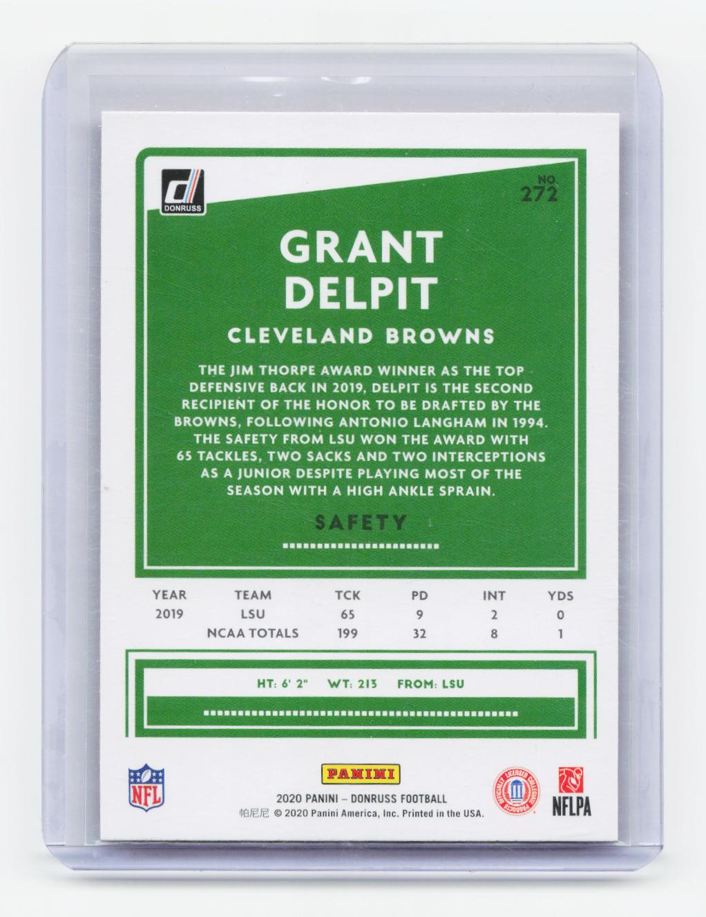 2020 Donruss - Press Proof Red #272 Grant Delpit