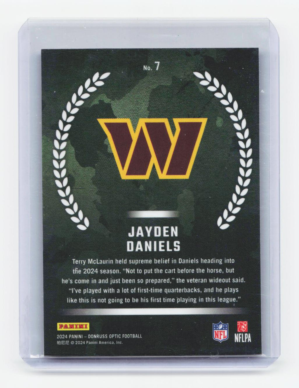 2024 Donruss Optic #7 Jayden Daniels Rookie Recruits