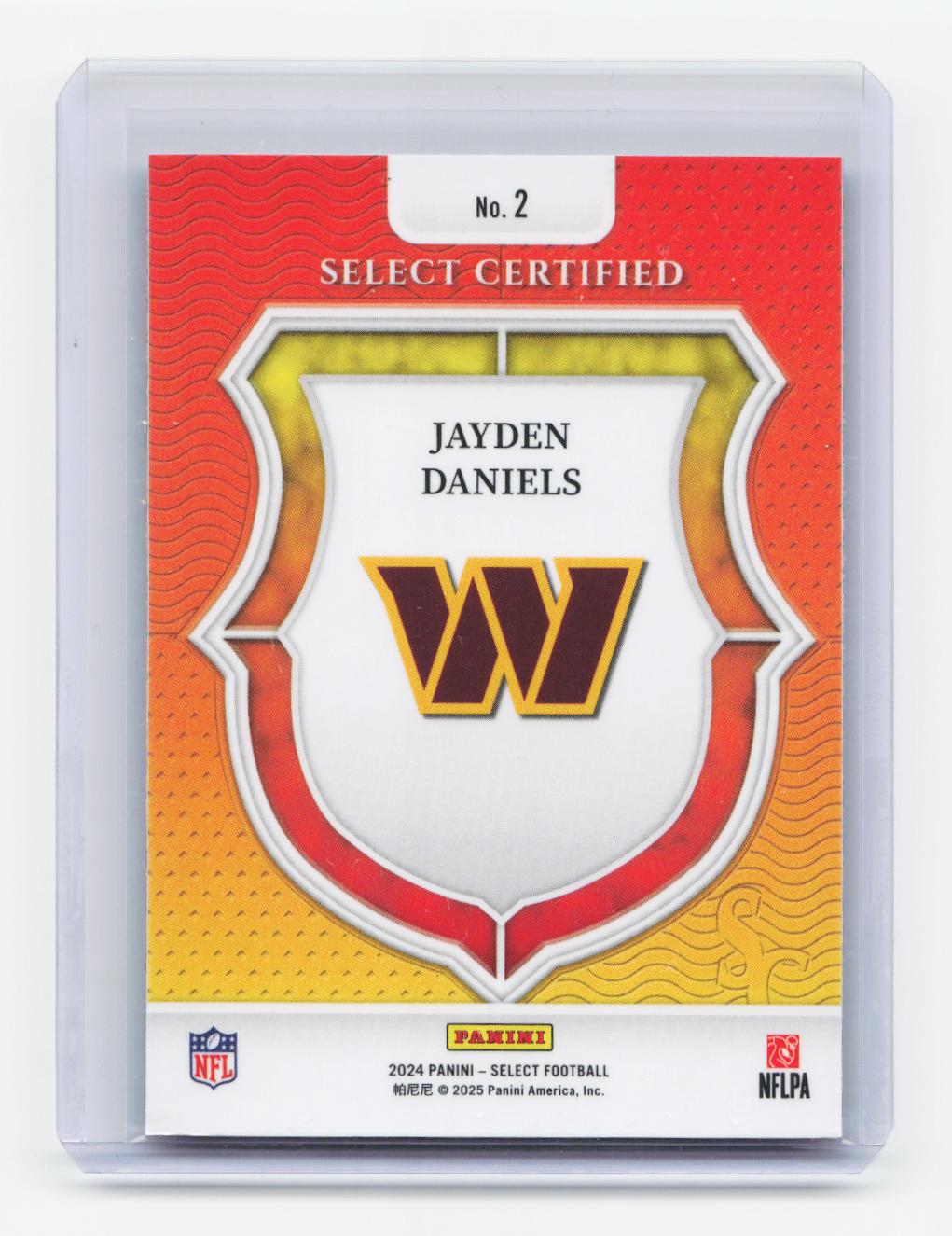 2024 Panini Select #2 Jayden Daniels Select Certified Rookies