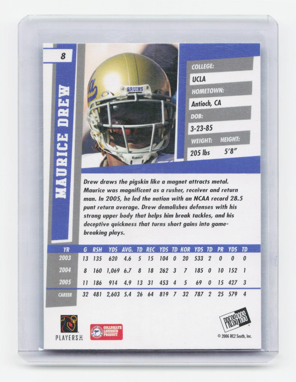 2006 Press Pass SE #8 Maurice Drew