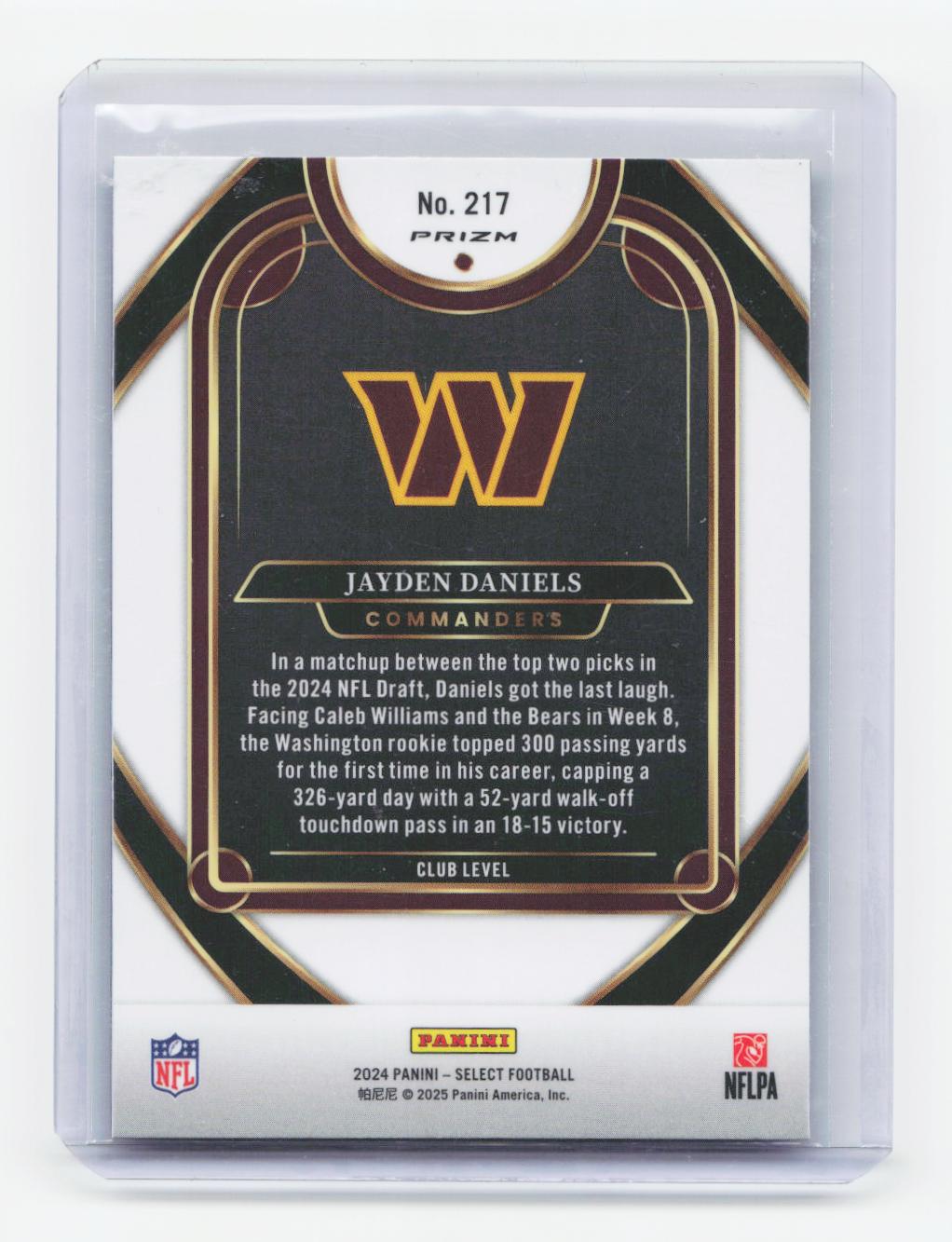 2024 Panini Select #217 Jayden Daniels Green & Yellow Prizm Shock