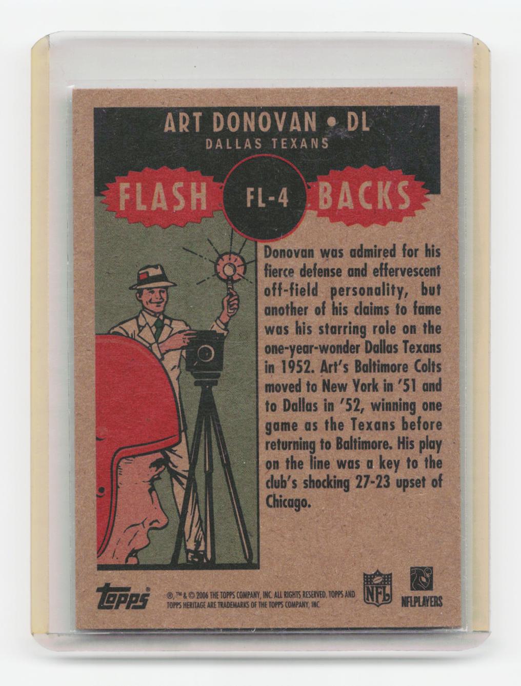 2006 Topps Heritage #FL-4 Art Donovan Flashbacks