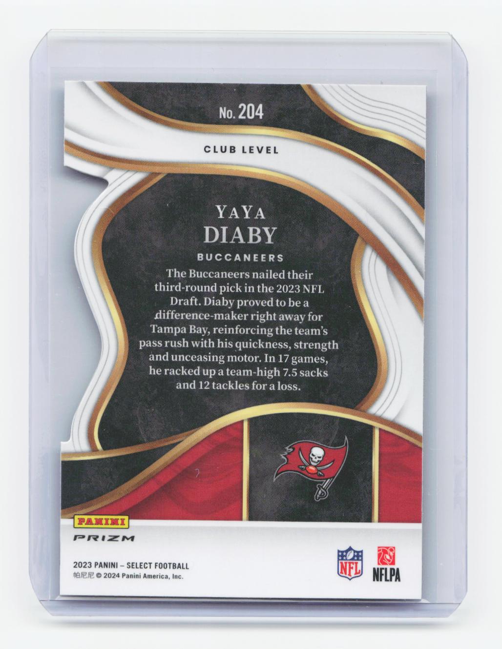 2023 Panini Select #204 YaYa Diaby Red and Blue Prizms Die Cuts