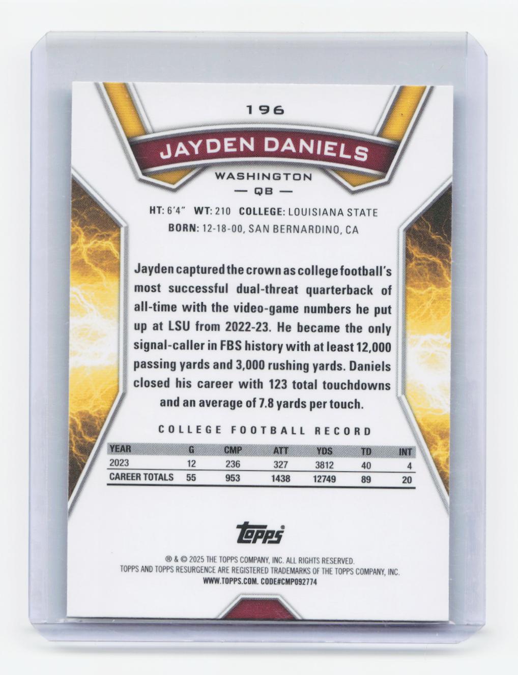 2024 Topps Resurgence #196 Jayden Daniels