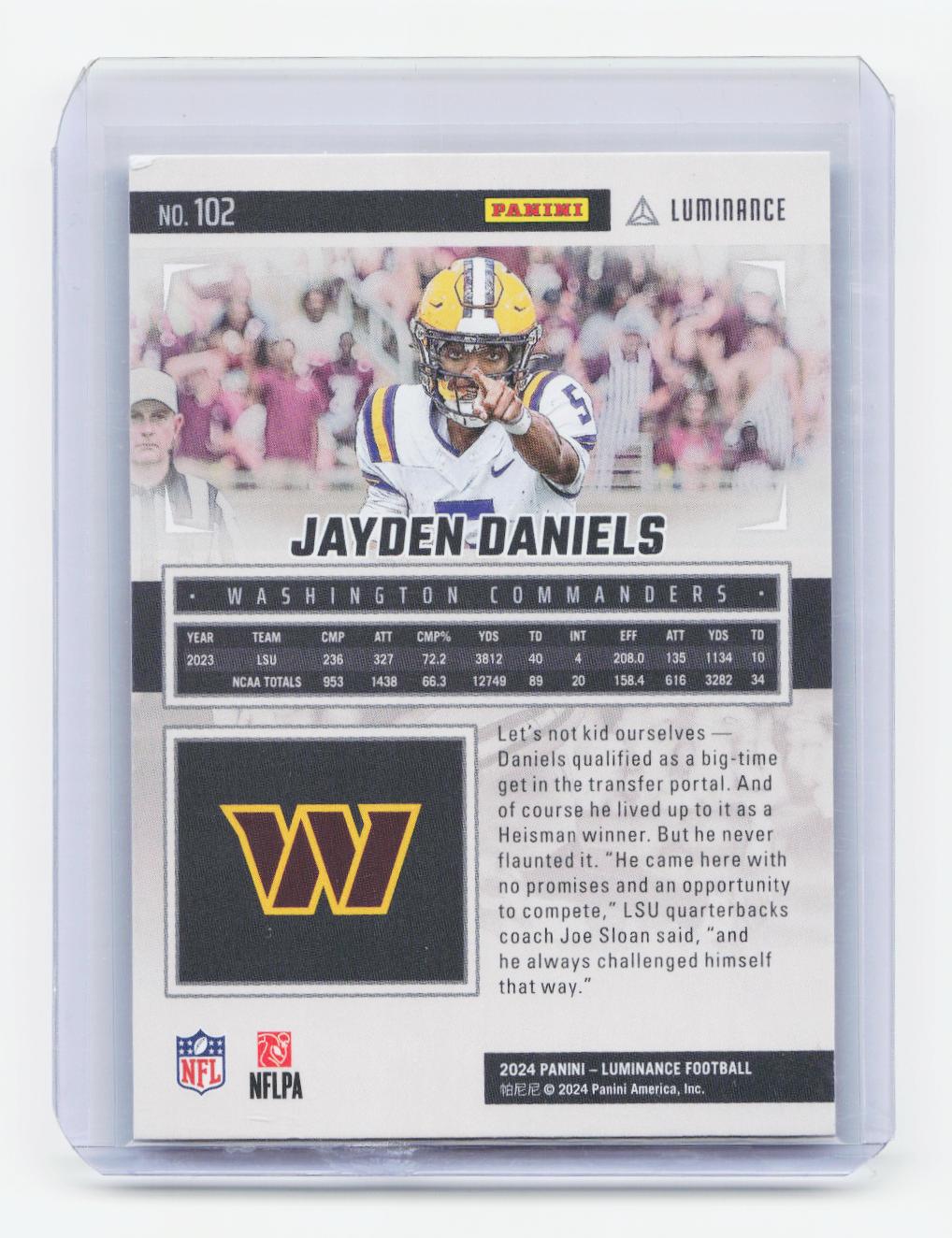 2024 Panini Luminance #102 Jayden Daniels