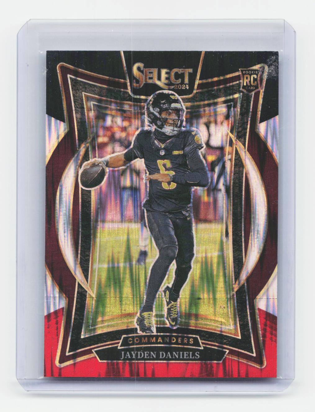 2024 Panini Select #26 Jayden Daniels Black & Red Prizm Shock