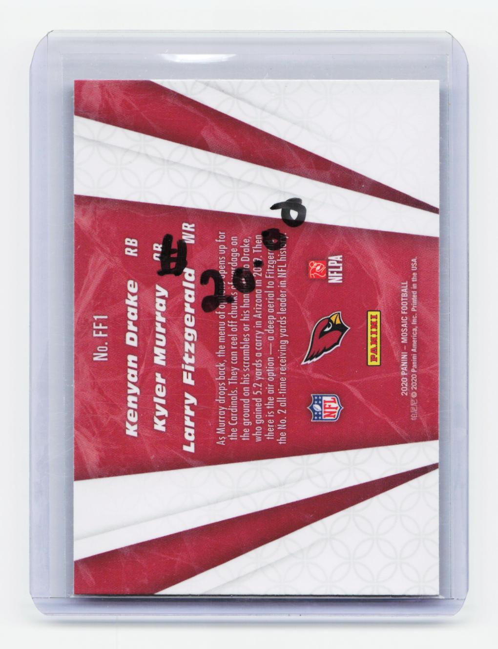 2020 Panini Mosaic #FF1 Kyler Murray / Kenyan Drake / Fitzgerald Flea Flicker