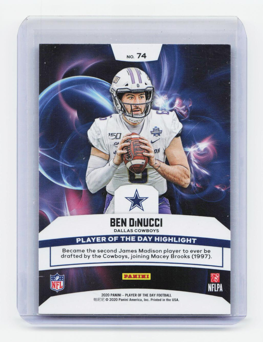 2020 Panini Player of the Day #74 Ben DiNucci